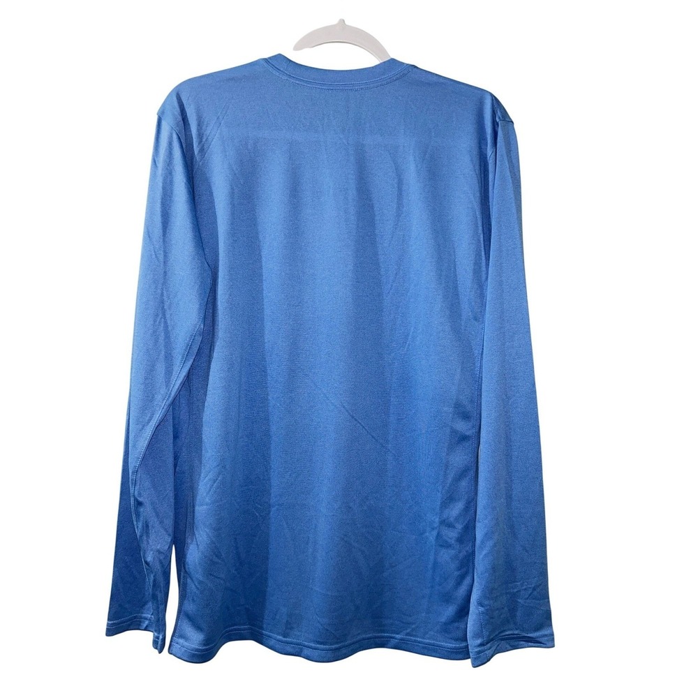 Nike Men's Dri-Fit T-Shirt Long Sleeve Valor Blue Medium - Picture 3 of 4